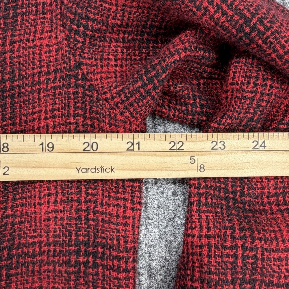 HUF Wool Blend Flannel Jacket Shirt Mens Medium Red Black Quilted Lined Shacket - Picture 11 of 11